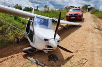 Aeronave de pequeno porte realiza pouso forado em estrada rural de Ouro Preto do Oeste